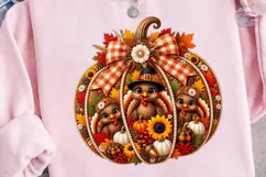 Thanksgiving Pumpkin Turkeys PNG Sublima Product Image 2