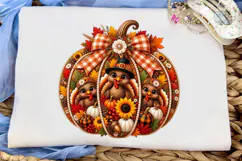 Thanksgiving Pumpkin Turkeys PNG Sublima Product Image 4