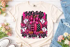 In October We Wear Pink PNG Sublimation Product Image 2
