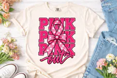 Pink Ribbon Bow PNG Sublimation Shirt De Product Image 2