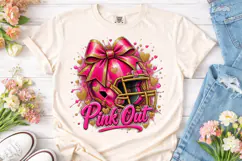 Pink Out Football PNG Sublimation Design Product Image 2