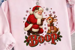 Christmas Santa Reindeer Boop PNG Sublim Product Image 1