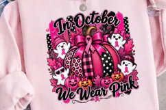 In October We Wear Pink PNG Sublimation Product Image 3