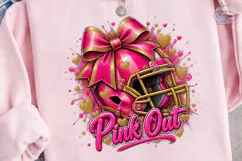 Pink Out Football PNG Sublimation Design Product Image 3