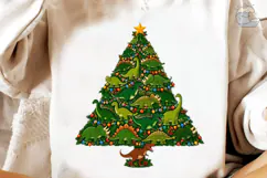 Dinosaur Christmas Tree PNG Shirt Design Product Image 1