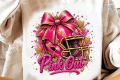 Pink Out Football PNG Sublimation Design Product Image 4