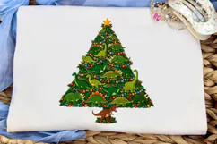 Dinosaur Christmas Tree PNG Shirt Design Product Image 5
