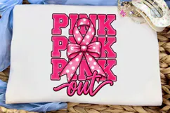 Pink Ribbon Bow PNG Sublimation Shirt De Product Image 5