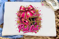 Pink Out Football PNG Sublimation Design Product Image 5
