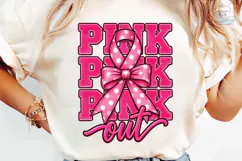 Pink Ribbon Bow PNG Sublimation Shirt De Product Image 6