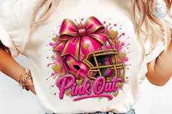 Pink Out Football PNG Sublimation Design Product Image 6