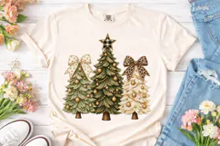 Christmas Trees Bows PNG Sublimation Des Product Image 2