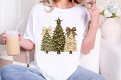 Christmas Trees Bows PNG Sublimation Des Product Image 4