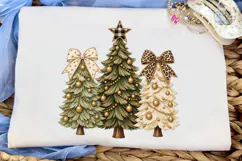 Christmas Trees Bows PNG Sublimation Des Product Image 5