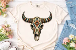 Western Bull Skull PNG Sublimation Shirt Product Image 2