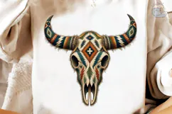 Western Bull Skull PNG Sublimation Shirt Product Image 1