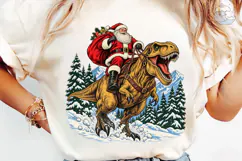 Santa T-Rex PNG Sublimation Design Product Image 6