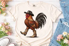 Cowboy Rooster PNG Shirt Design Product Image 2