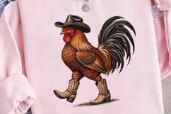 Cowboy Rooster PNG Shirt Design Product Image 1