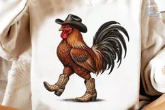 Cowboy Rooster PNG Shirt Design Product Image 3