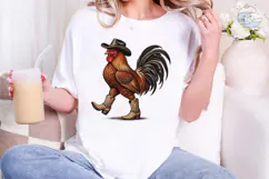 Cowboy Rooster PNG Shirt Design Product Image 4
