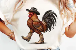 Cowboy Rooster PNG Shirt Design Product Image 6