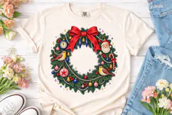 Christmas Wreath PNG Sublimation Shirt D Product Image 2