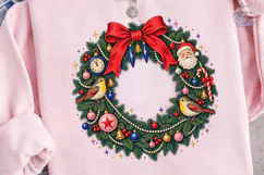 Christmas Wreath PNG Sublimation Shirt D Product Image 3