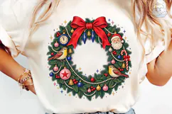 Christmas Wreath PNG Sublimation Shirt D Product Image 6