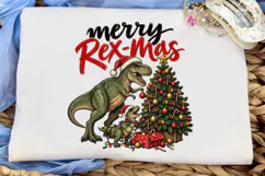 Merry Rex-Mas Dinosaur PNG Shirt Design Product Image 5