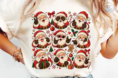 Funny Santa Faces PNG Sublimation Design Product Image 6