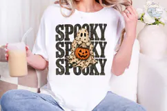Spooky Ghost Pumpkin PNG Sublimation Shi Product Image 4