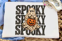 Spooky Ghost Pumpkin PNG Sublimation Shi Product Image 5