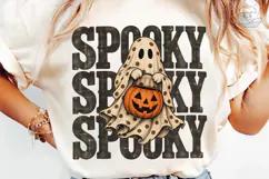 Spooky Ghost Pumpkin PNG Sublimation Shi Product Image 6