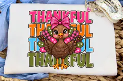 Thankful Turkey PNG Sublimation Design Product Image 5