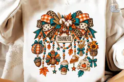 Thankful Fall Wreath PNG Sublimation Des Product Image 4
