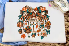 Thankful Fall Wreath PNG Sublimation Des Product Image 5