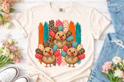 Colorful Turkeys PNG Shirt Design Product Image 2