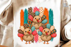Colorful Turkeys PNG Shirt Design Product Image 4
