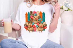 Colorful Turkeys PNG Shirt Design Product Image 1