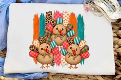 Colorful Turkeys PNG Shirt Design Product Image 5