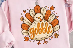 Gobble Turkey Fall PNG Sublimation Desig Product Image 2