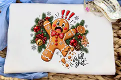 Funny Gingerbread Man PNG Sublimation Product Image 5