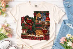 Cozy Dogs Reading PNG Sublimation Design Product Image 1