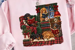 Cozy Dogs Reading PNG Sublimation Design Product Image 2