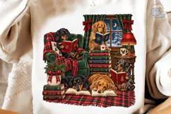 Cozy Dogs Reading PNG Sublimation Design Product Image 3