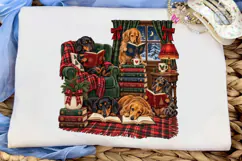 Cozy Dogs Reading PNG Sublimation Design Product Image 5