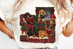 Cozy Dogs Reading PNG Sublimation Design Product Image 6
