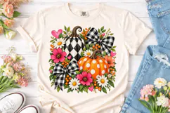 Fall Pumpkin Floral PNG Sublimation Desi Product Image 2