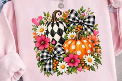 Fall Pumpkin Floral PNG Sublimation Desi Product Image 3